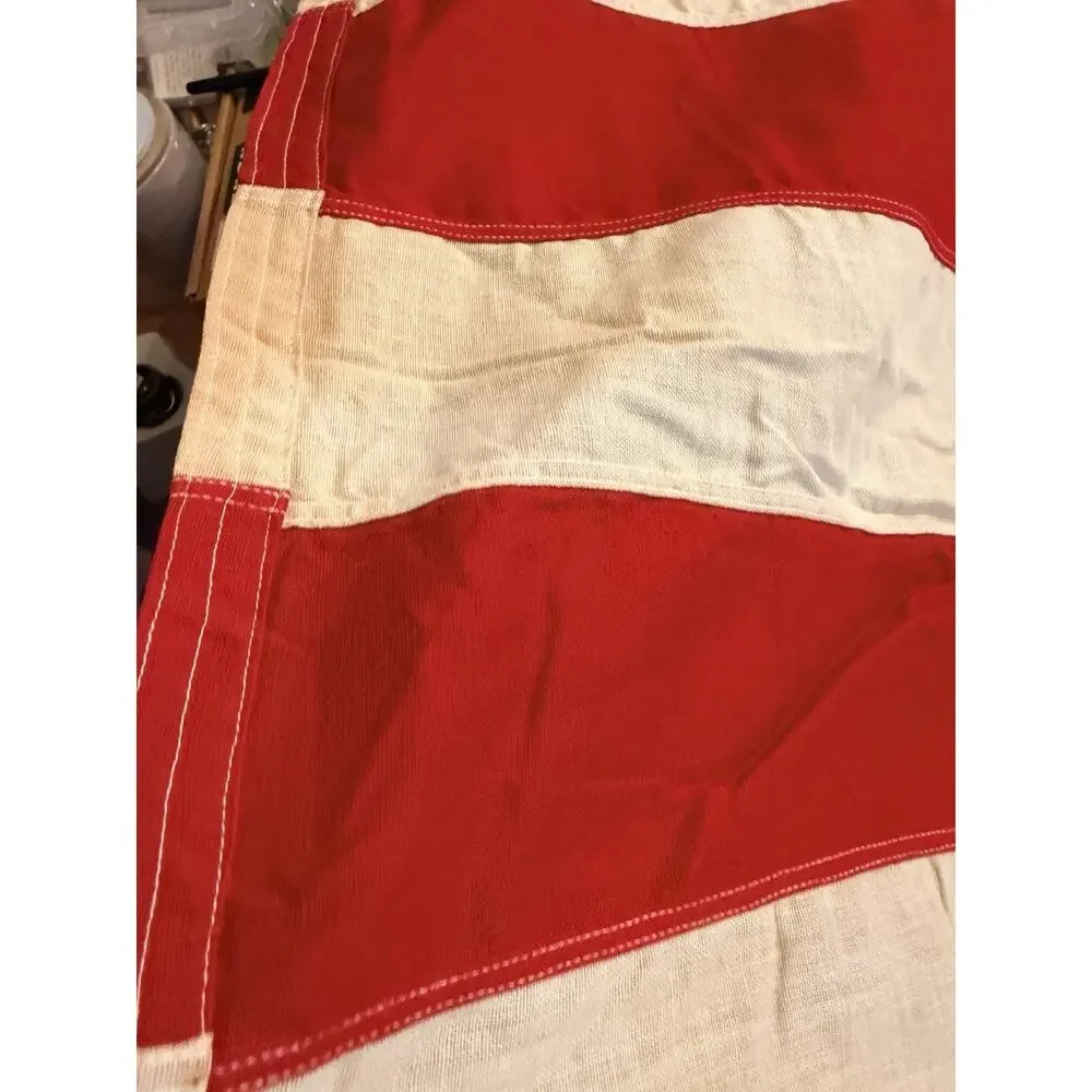 Vintage 48 Star Valley Forge American Flag 5x9.5 Sewn Stitched Stars Cotton WWII